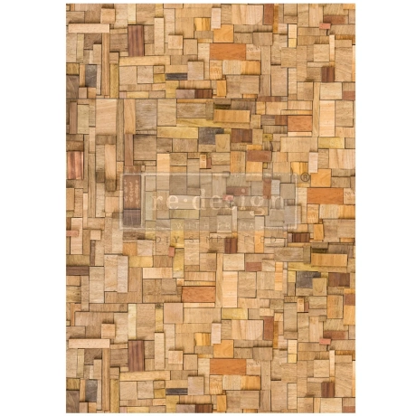 Redesign with Prima dekupaazipaber Wood cubism A1